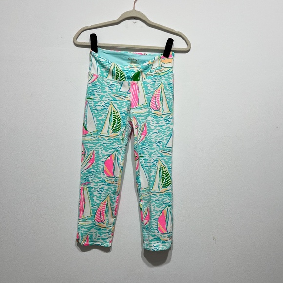Lilly Pulitzer Upf 50+ Luxletic 21" Weekender Crop You Gotta Regatta Leggings S - Picture 1 of 3